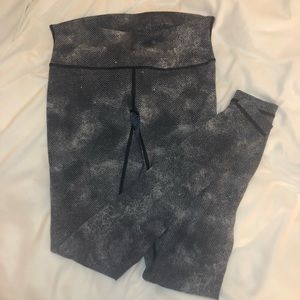 Lululemon black & white striped leggings